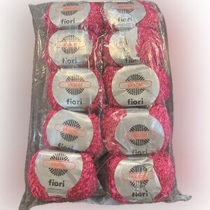 Skacel Fiori Yarn – Hot Pink, Made in Italy (10 Skein Lot) sealed in package